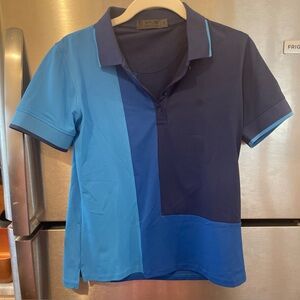 G/Fore golf polo in navy color blocked combo size small